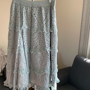 Spring is here!! Joh Beautiful Light Blue/Green Skirt with embroidery